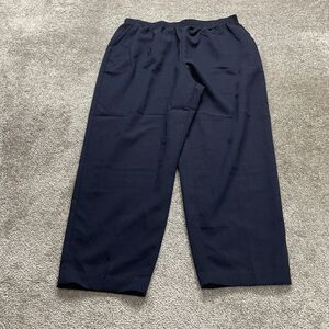 Modern Essentials Vintage Pants Women 22W Blue Rayon Tapered Elastic Waist 36x27